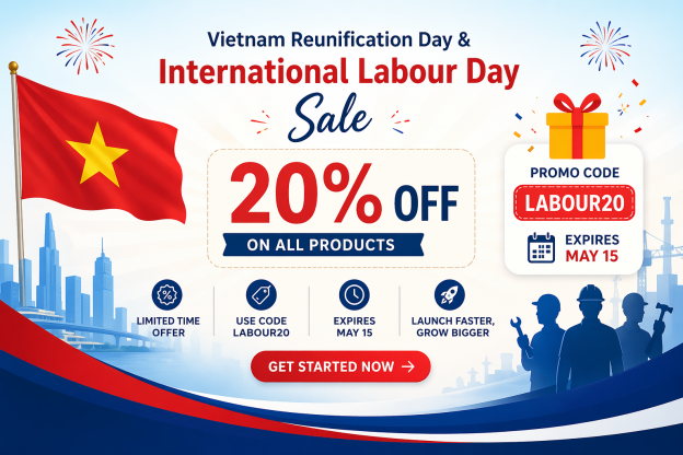 Vietnam Reunification Day International Labour Day Sale